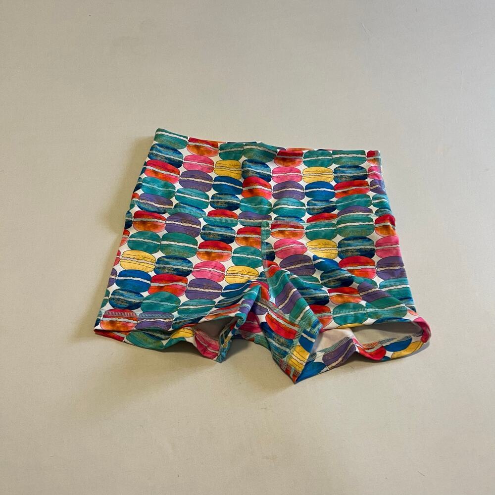 Rok the Box Macaroon 3.5" booty workout shorts Highwaist No Elastic M